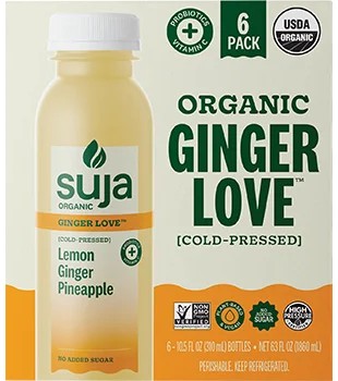Suja Organic Ginger Love Cold-Pressed Lemon Ginger Pineapple Lemonade
