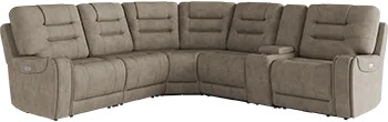 Barcalounger Carmelo Fabric Power Reclining Sectional with Power Headrests