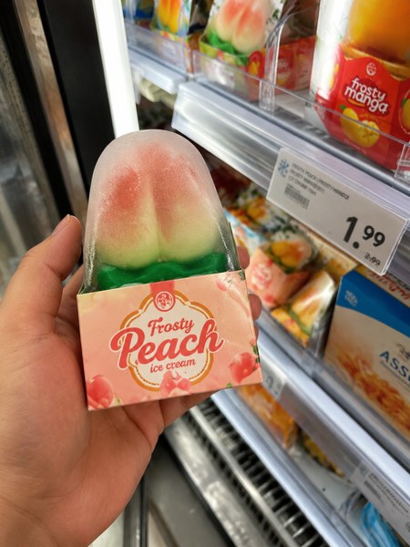 Frosty Peach and Mango Fruit-Shaped Ice Cream