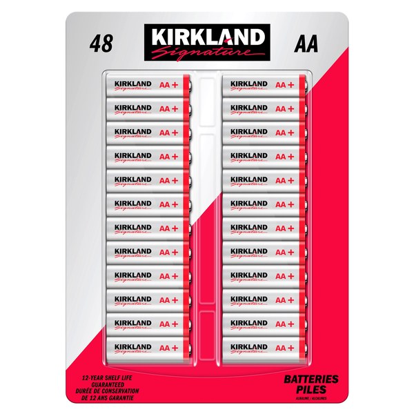 Kirkland Signature Alkaline AA Batteries 48-count