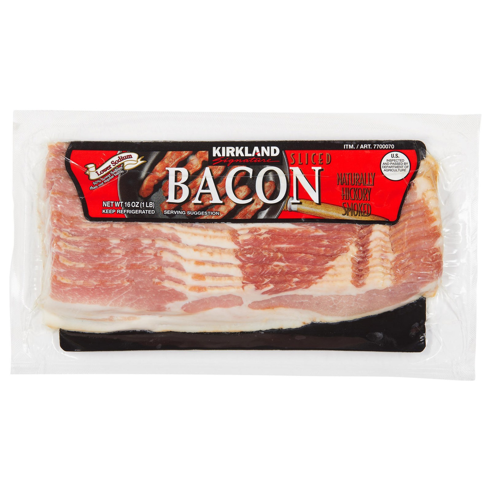 Kirkland Signature Low-Sodium Bacon - Four 1-lb packs - $18.99