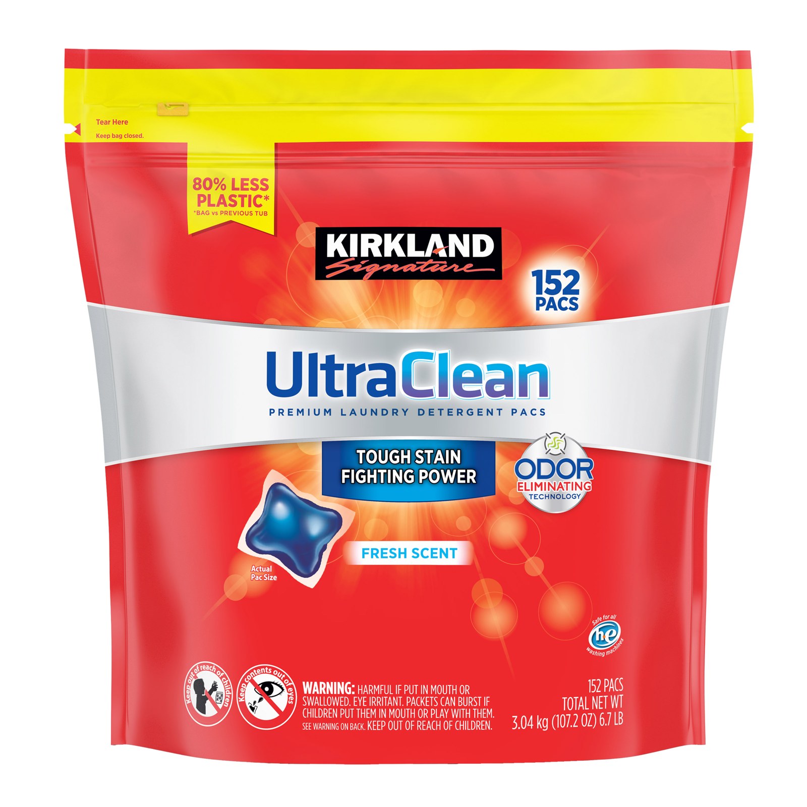Kirkland Signature Ultra Clean HE Laundry Detergent Pacs - 152-count - $23.49