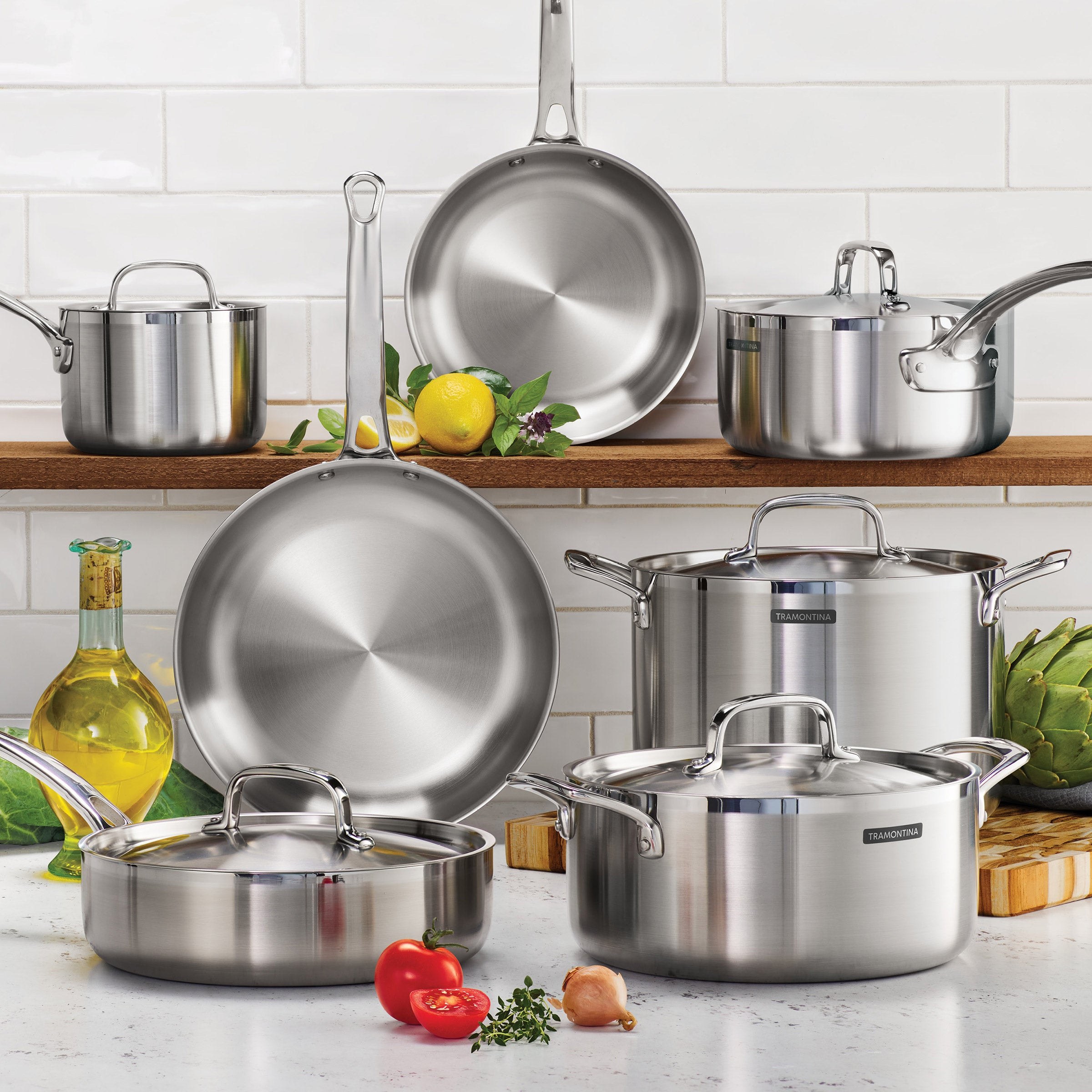 5. Tramontina 12-Piece Tri-Ply Stainless Steel Cookware Set — $190 (in-warehouse savings, sale through June 7)