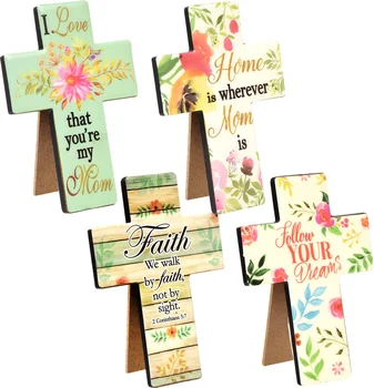 MDF Inspirational Cross-Shaped Plaques, 5 in.