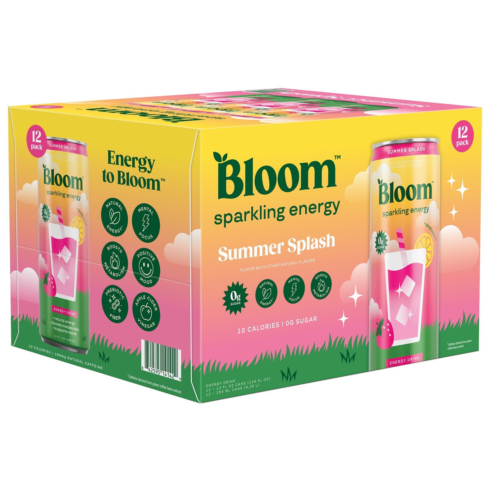 Bloom Sparkling Energy Drink Summer Splash variety - 12 ounce cans, 12-count, $21.49