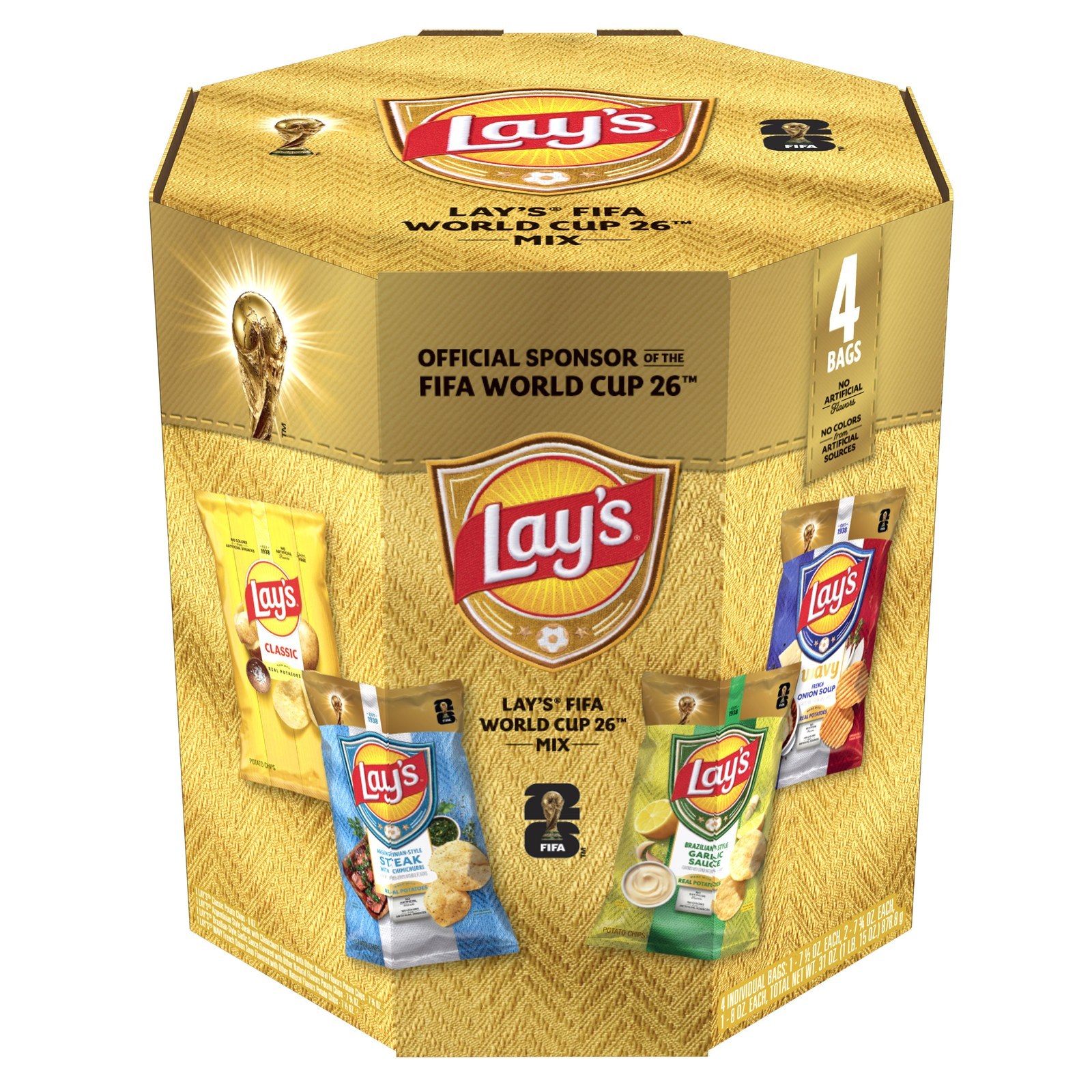 Lay's FIFA World Cup 26 Variety Pack - 26 bag assortment with global flavors, $12.13