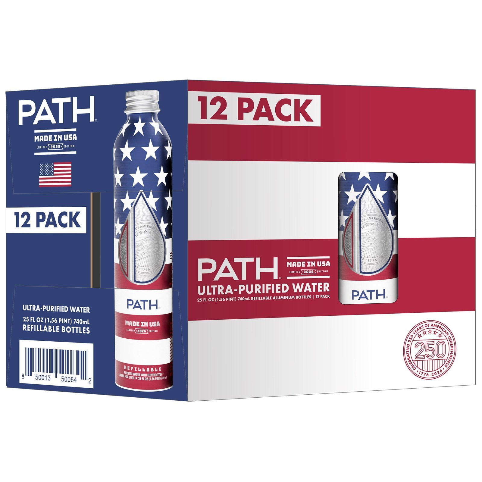 PATH Ultra-Purified Water - 25 ounce aluminum bottles, 12-pack, $35.99