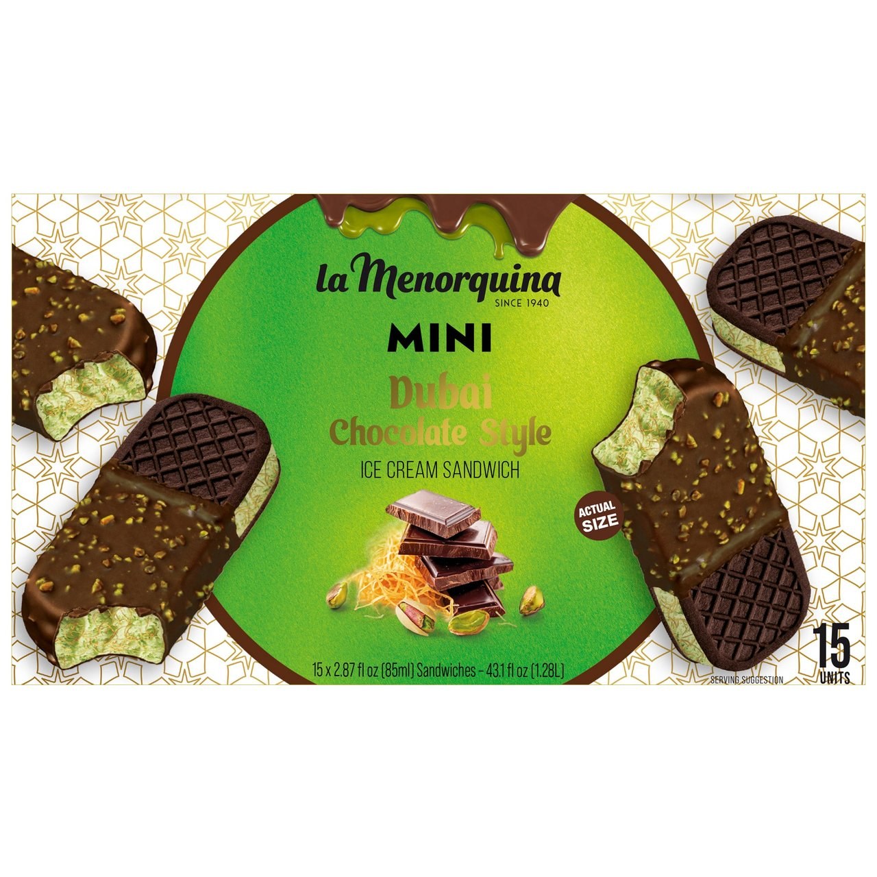 Dubai Chocolate Ice Cream Sandwiches (15-count) — ~$16.99