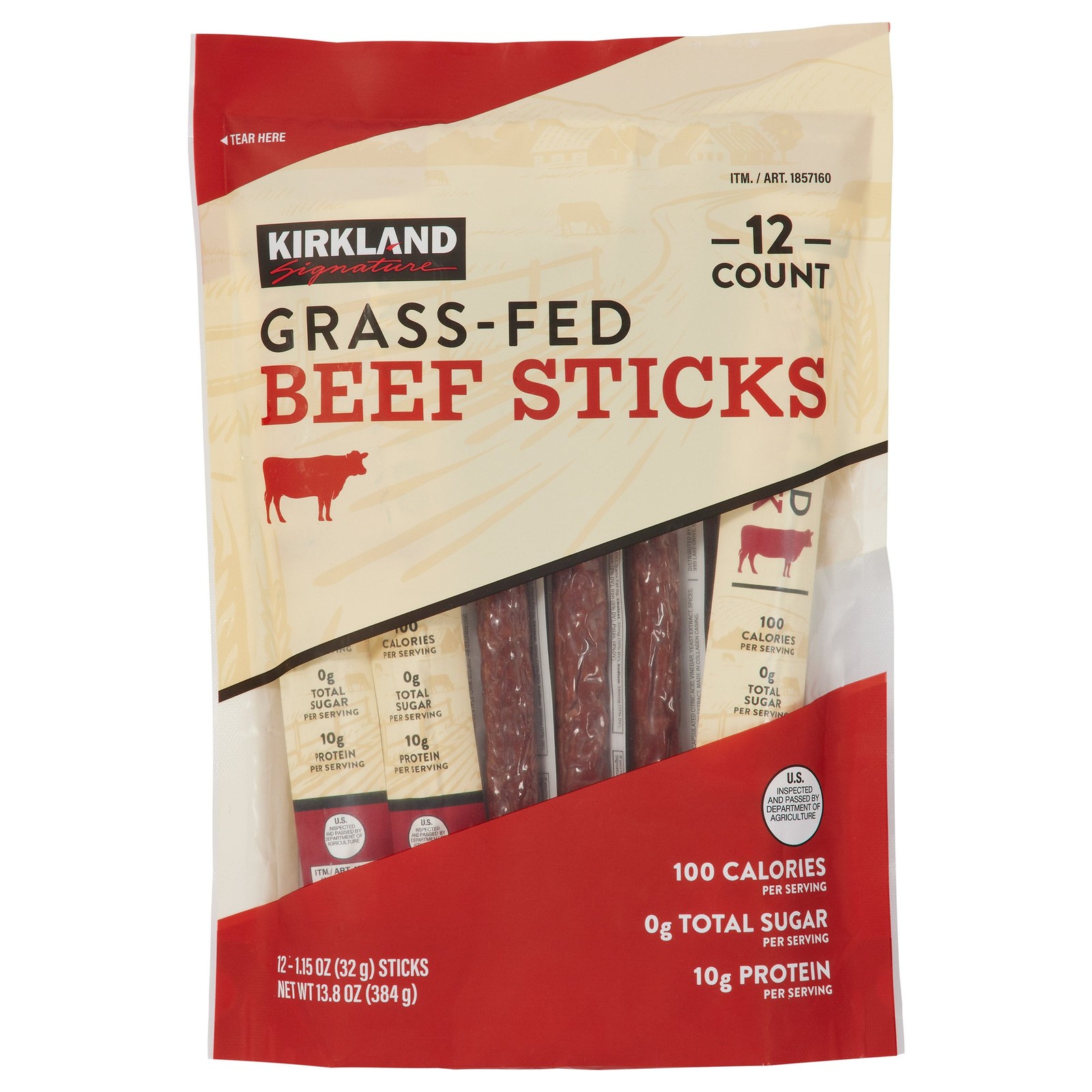 Kirkland Signature Grass-Fed Beef Sticks (12-count) — $13.79