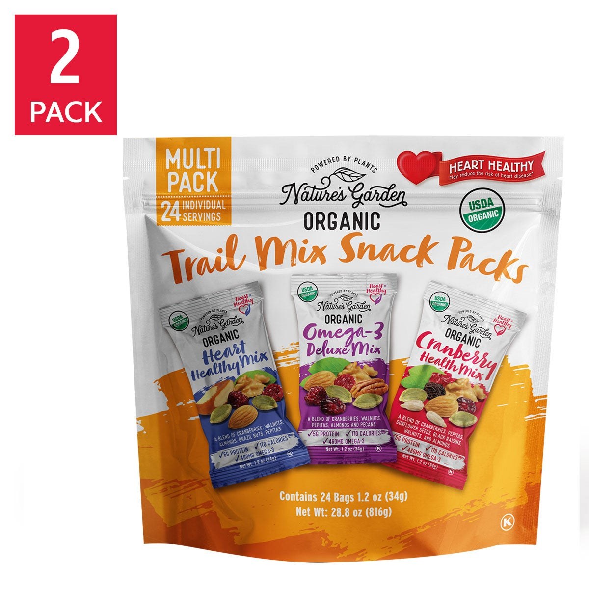 Nature’s Garden Organic Trail Mix Packs (24-count) — $13.99