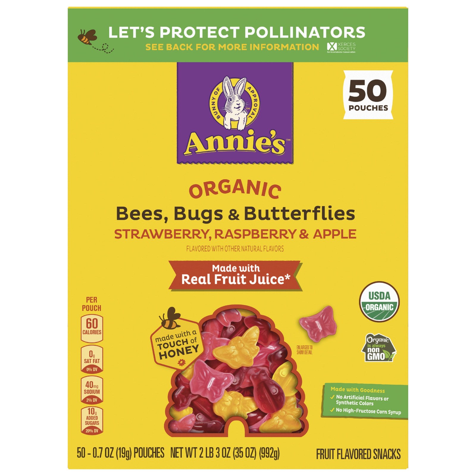 Annie’s Organic Bees, Bugs & Butterflies Gummies (50 pouches) — $14.99