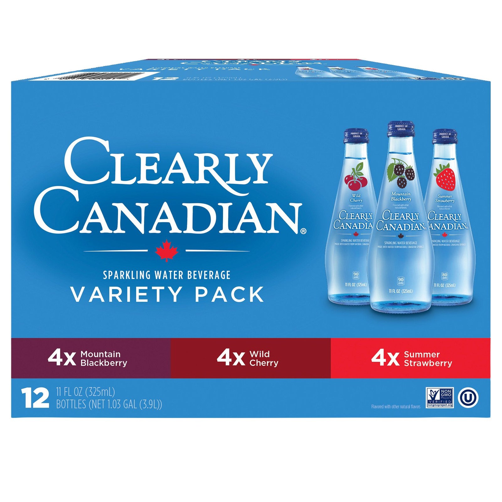Clearly Canadian Sparkling Variety Pack (12 glass bottles) — $15.99 (sale until mid-June)