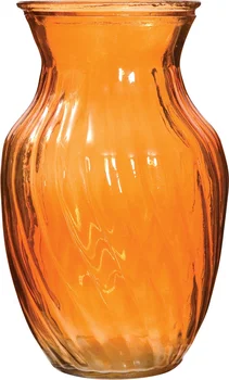 Translucent Orange Spiral Glass Bouquet Vases, 8 in.