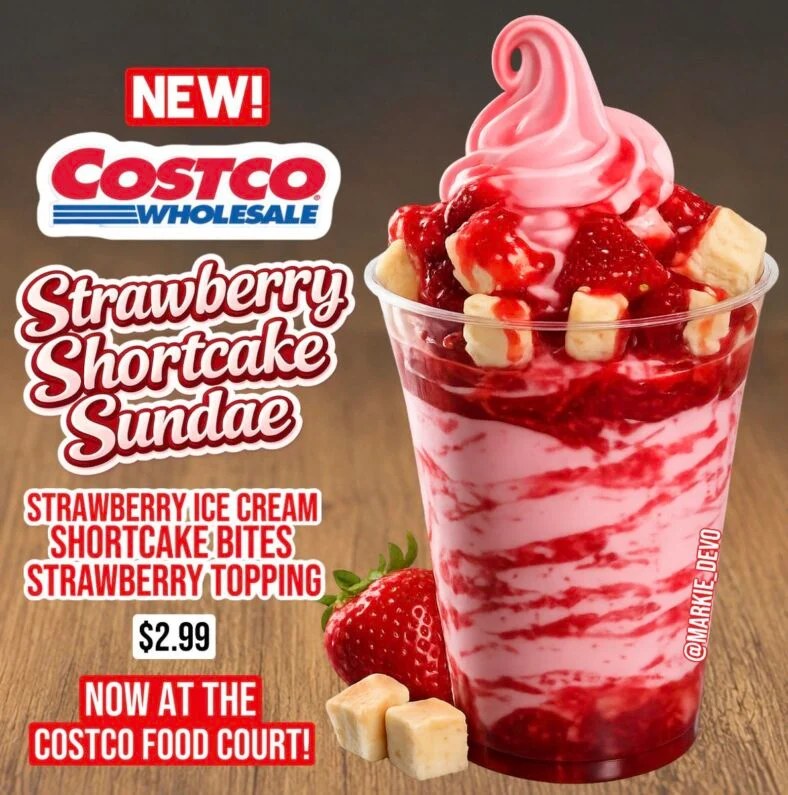 Costco food court Strawberry Shortcake Sundae