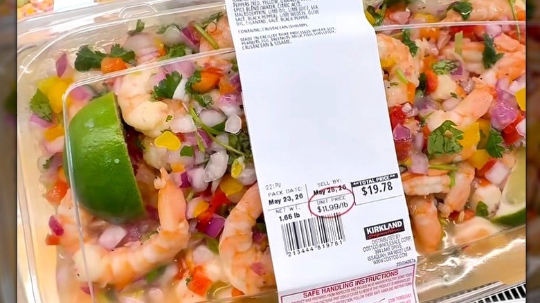 Kirkland Signature Shrimp Ceviche tray in Costco deli