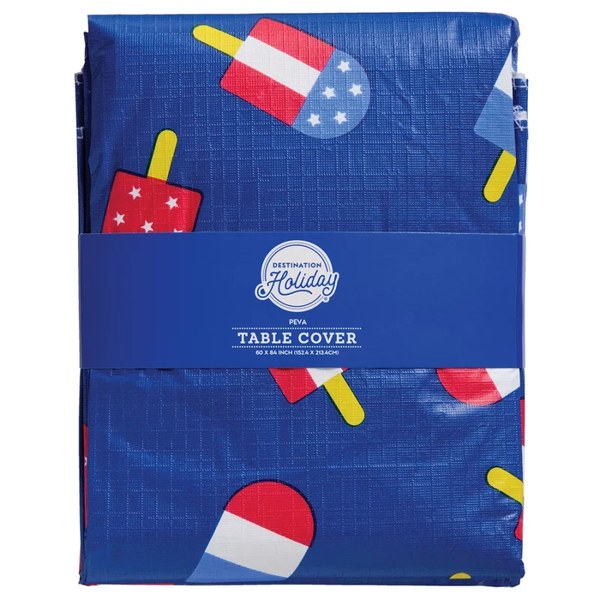 Destination Holiday Popsicle Scatter Print PEVA Table Cover, 60'' x 84''