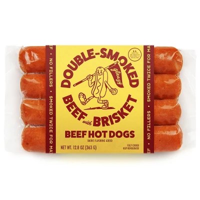 Gleezy Double Smoked Beef Brisket Hot Dogs - Premium Price