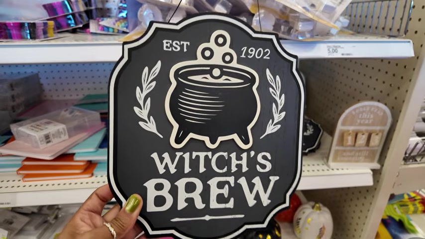 Witches Brew Cauldron Hanging Sign