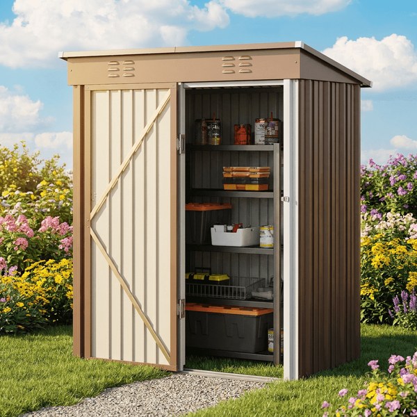 Asofer Galvanized Steel Outdoor Storage Shed - $131.66