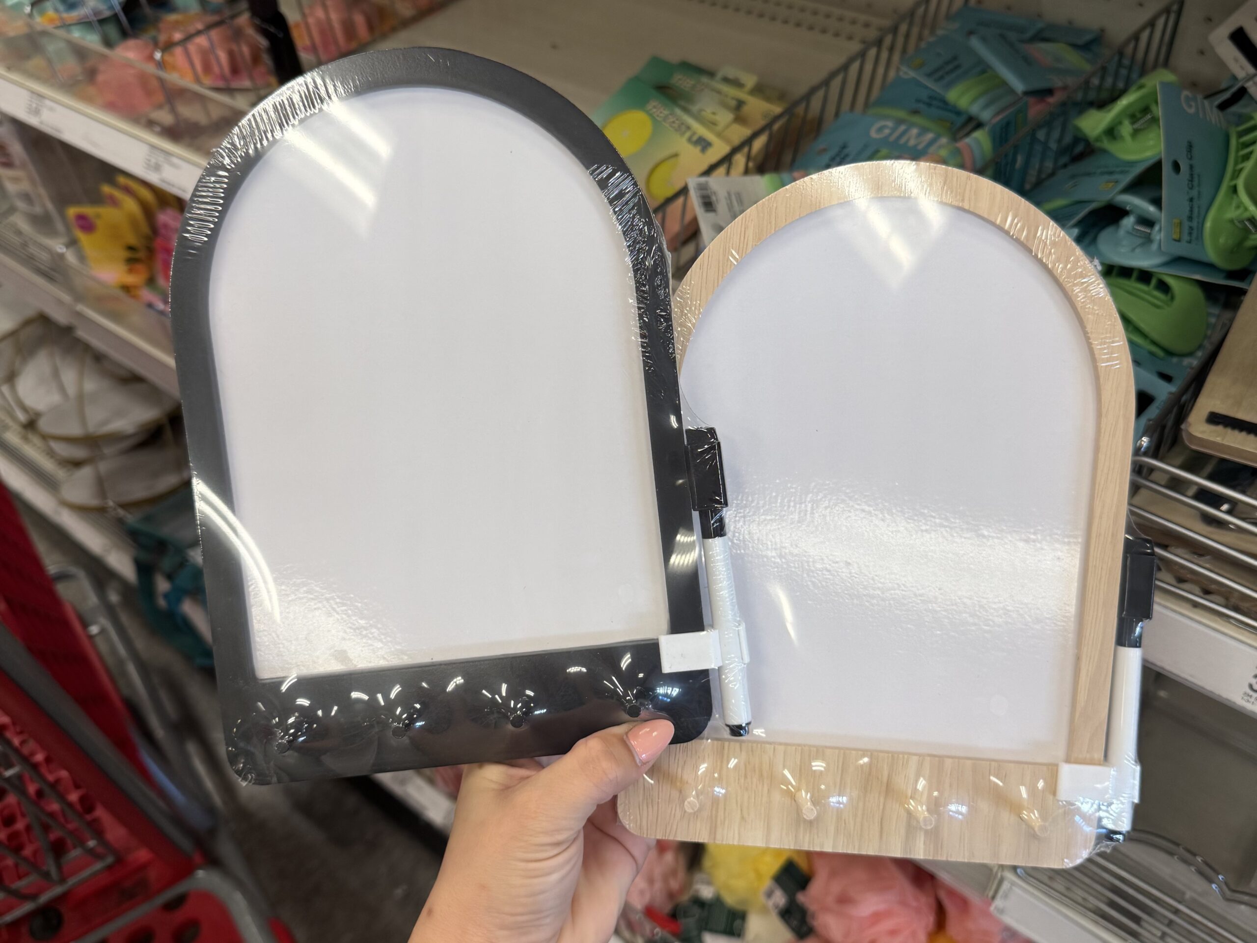 Arched Dry Erase Board with Hooks - in store