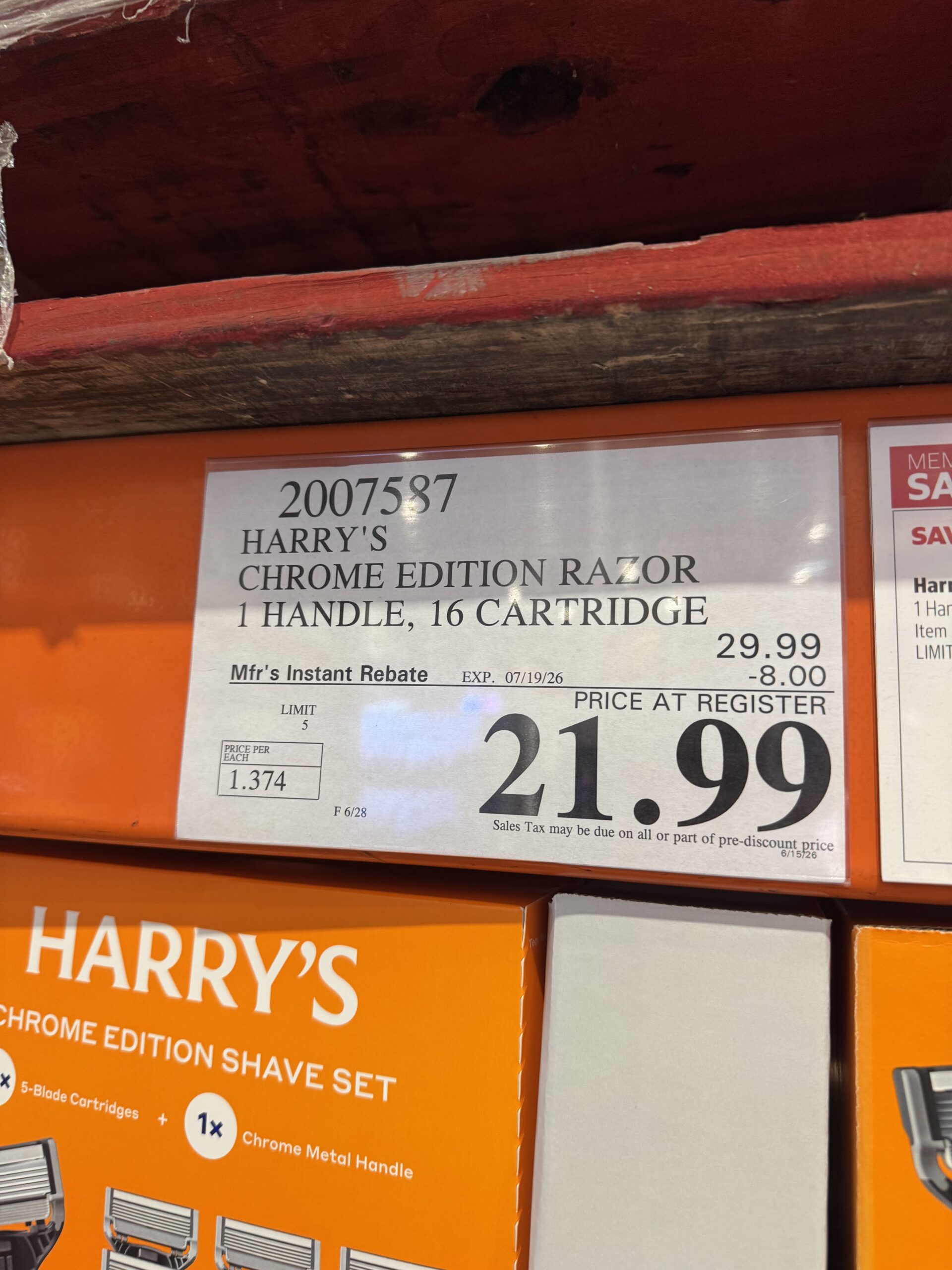 Harry's Chrome Edition Shave Set - price tag