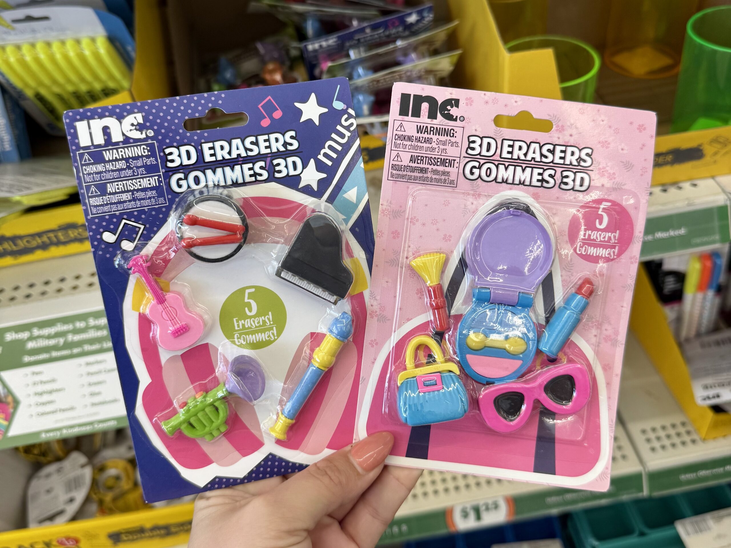 Erasers and School Supplies - in store