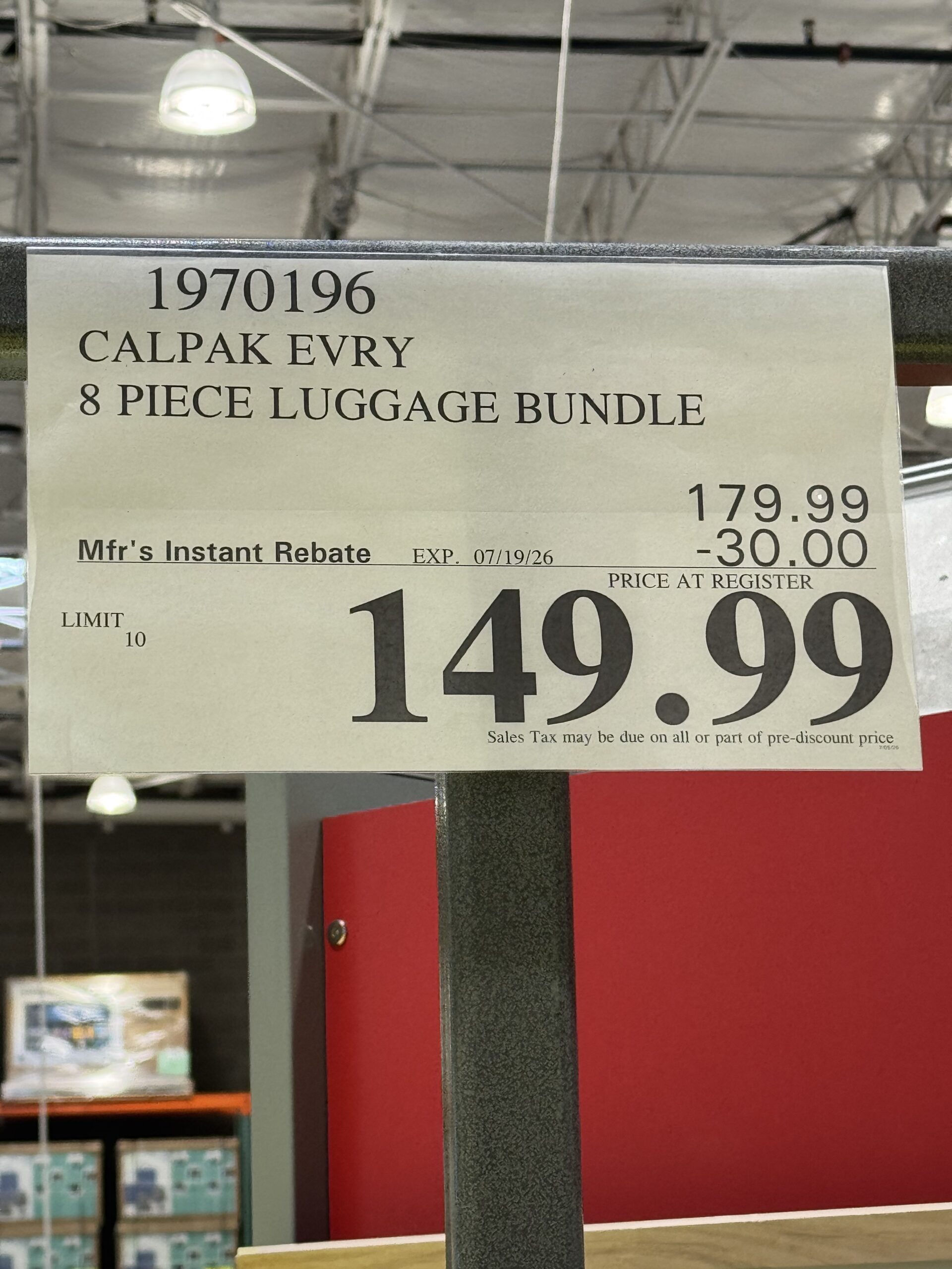 CALPAK Evry 8-Piece Travel Set - price tag