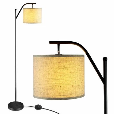 Costway Arc Floor Lamp with Woven Shade - $50