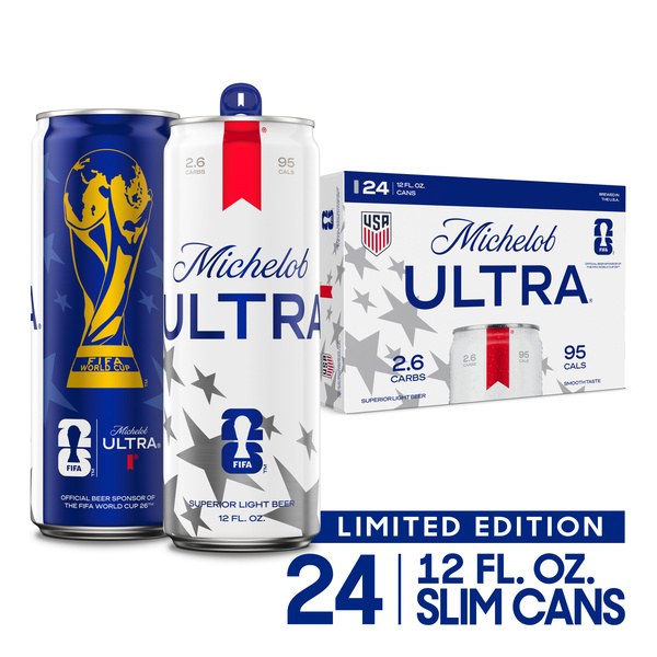 Michelob ULTRA Superior Light American Lager Beer 24 Pack, 12 fl oz Cans