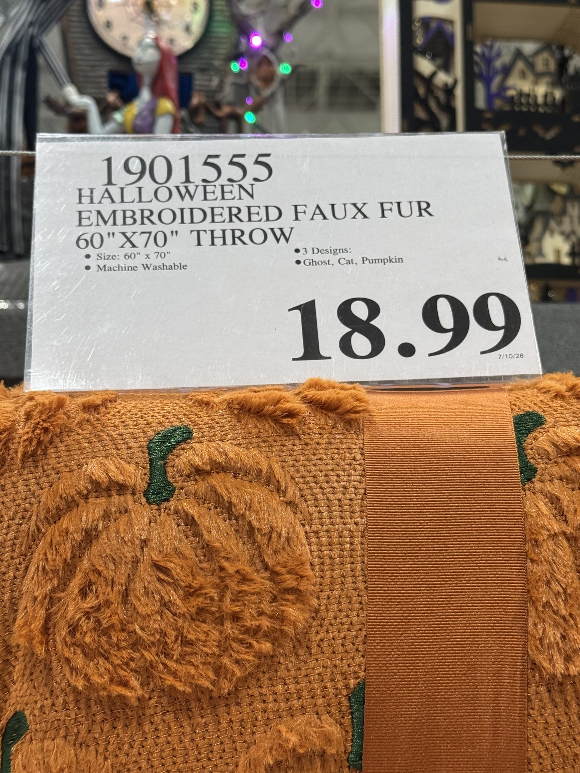 Embroidered Faux Fur Throw - price tag