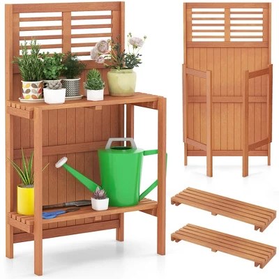 Costway 2-Tier Wood Potting Bench - $70 (Originally $120)