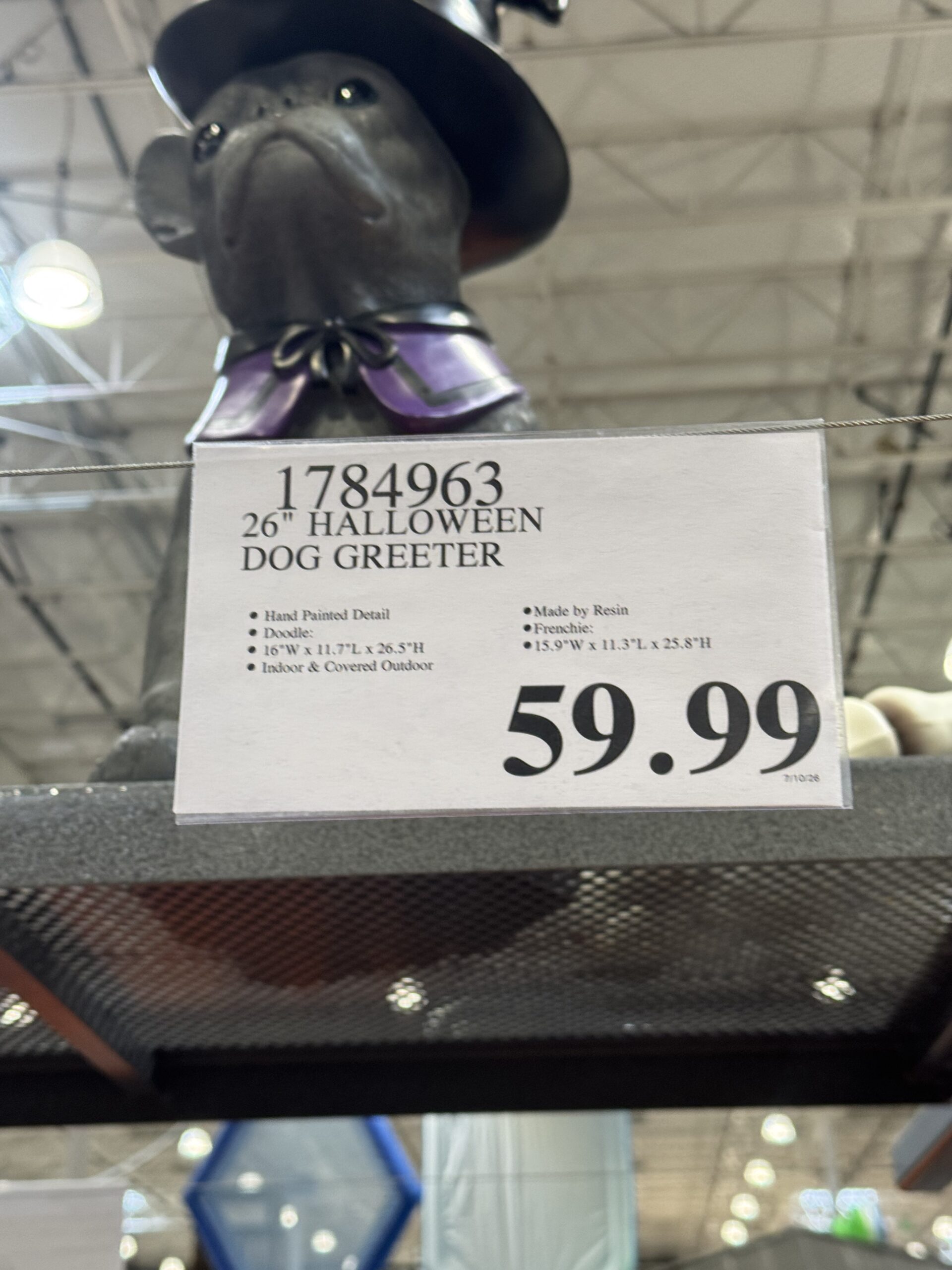 Halloween Dog Greeter - price tag