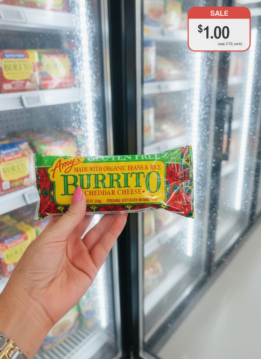 Amy's GLUTEN FREE MADE WITH ORGANIC BEANS & RICE BURRITO CHEDDAR CHEESE