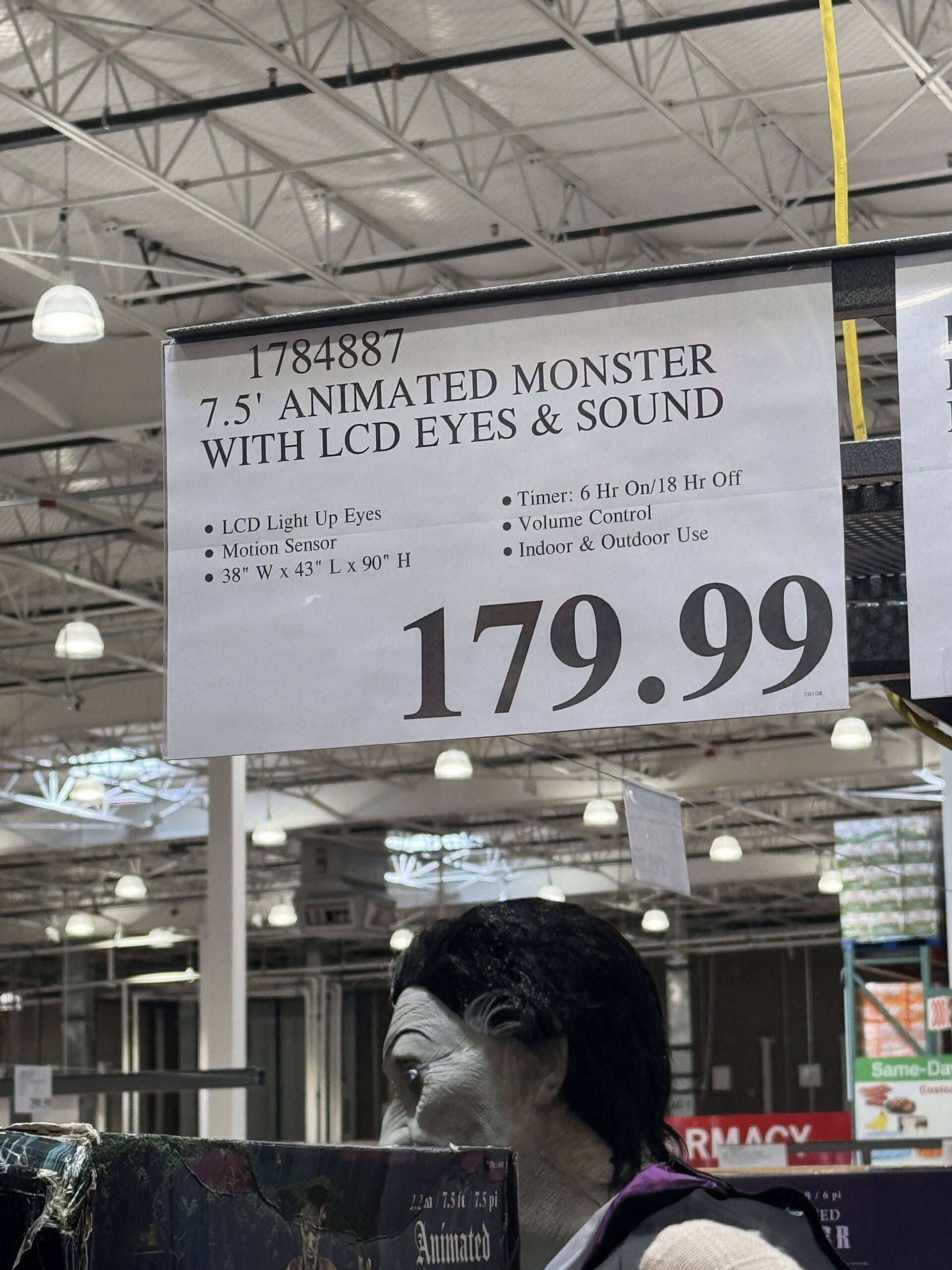 Animated Monster with LCD Eyes - price tag