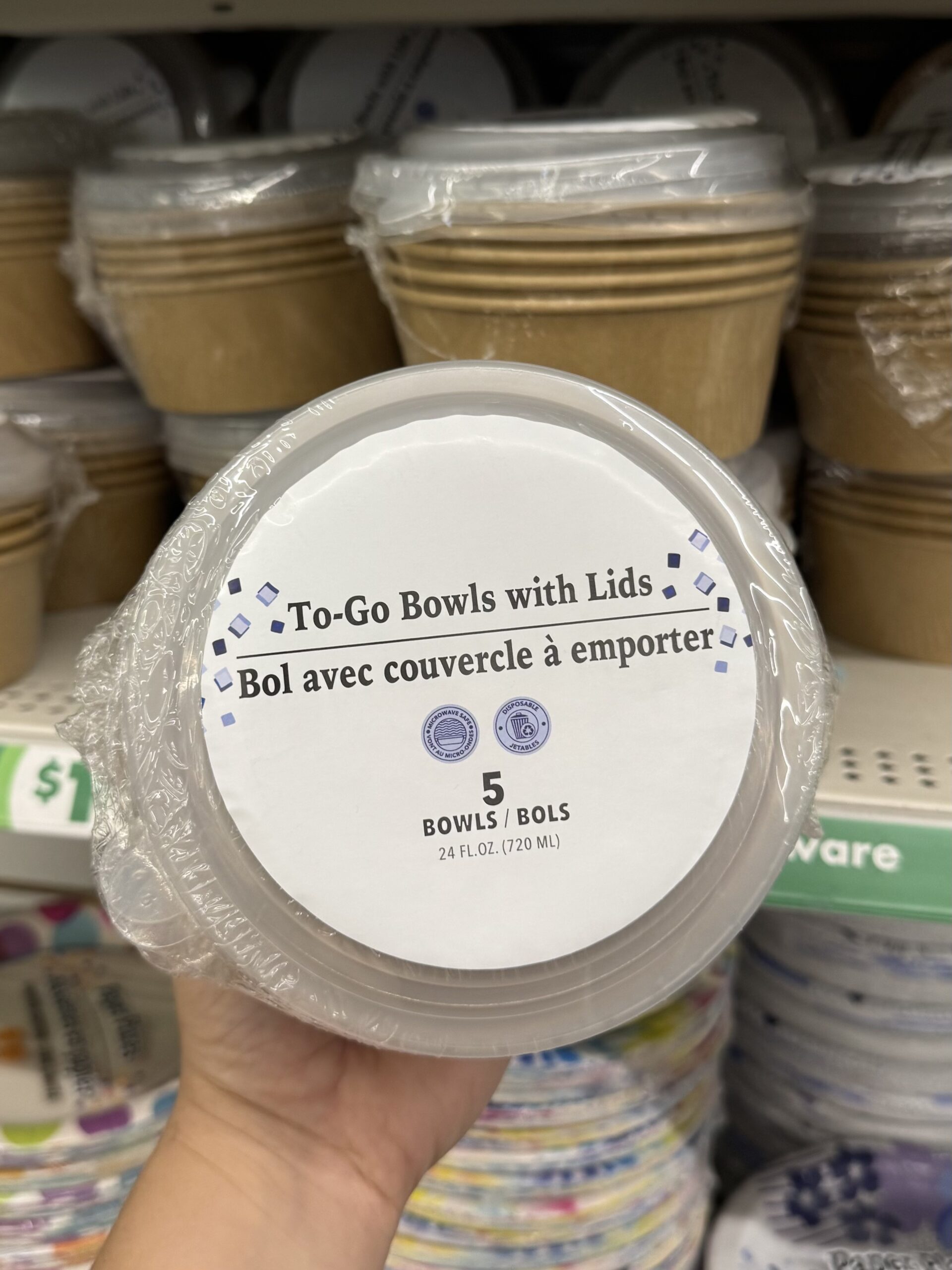 To-Go Paper Bowls With Lids, 5-pc Pack. - in store