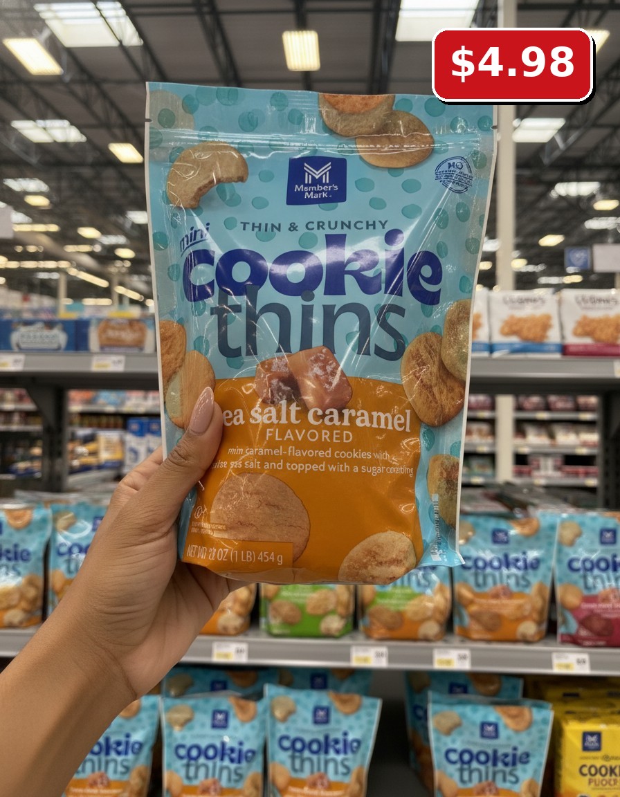 MEMBER'S MARK mini THIN & CRUNCHY Cookie thins sea salt caramel FLAVORED