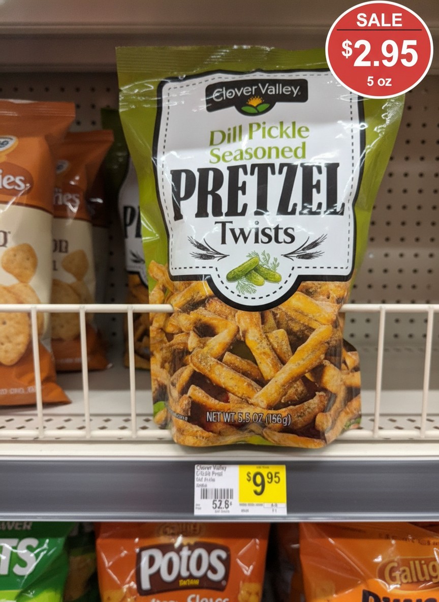 Clover Valley Dill Pickle Seasoned PRETZEL Twists