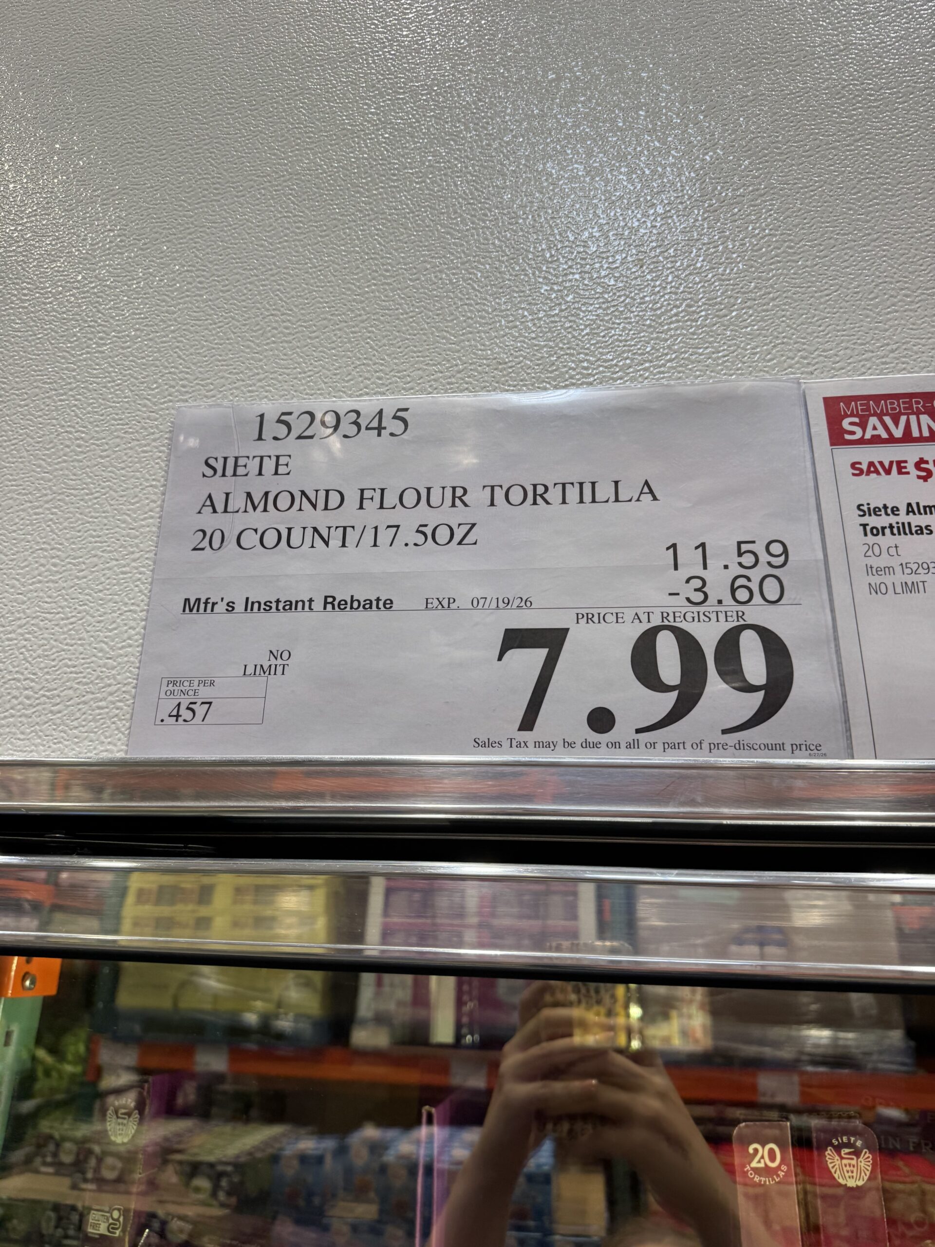Siete Almond Flour Grain Free Tortillas - price tag