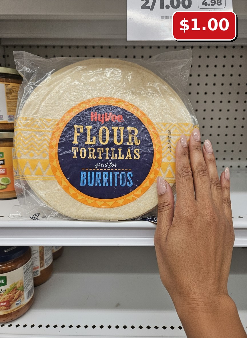 Hy-Vee 10in Flour Tortillas Burrito 8 Ct 20 OZ