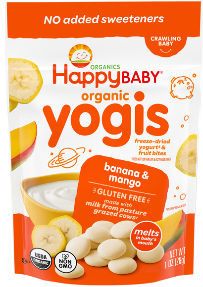 Happy Baby Organics Yogis Banana & Mango Yogurt & Fruit Snacks
