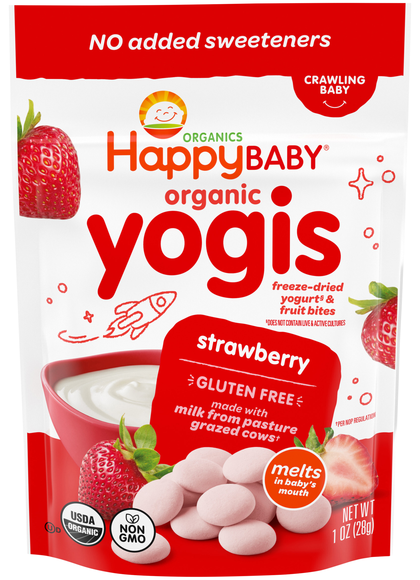 Happy Baby Organics Yogis Strawberry Yogurt & Fruit Snacks