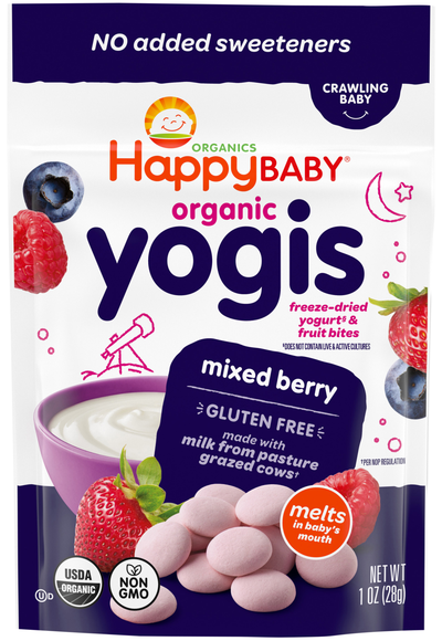 Happy Baby Organics Yogis Mixed Berry Yogurt & Fruit Snacks