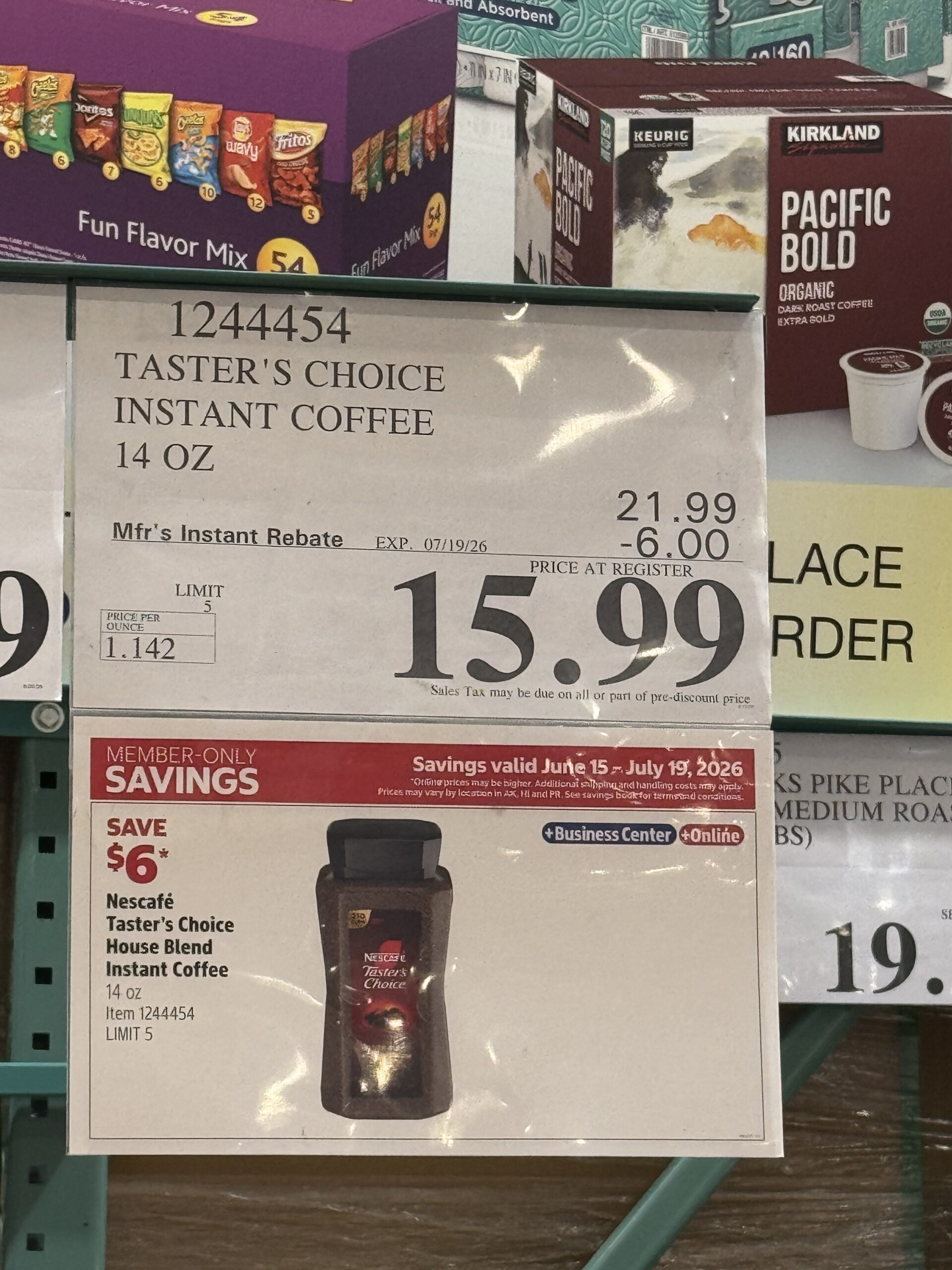 Nescafé Taster's Choice House Blend Instant Coffee - price tag