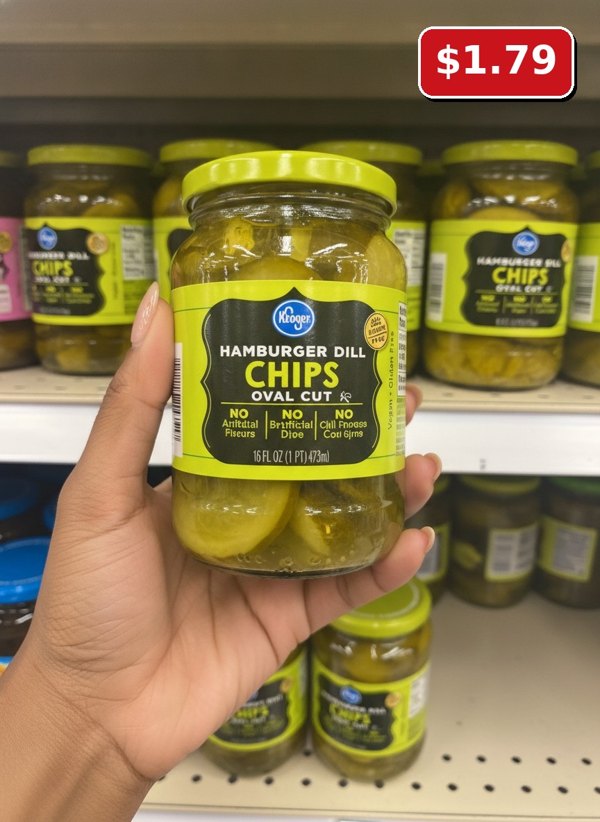 Kroger Hamburger Dill Chips Oval Cut