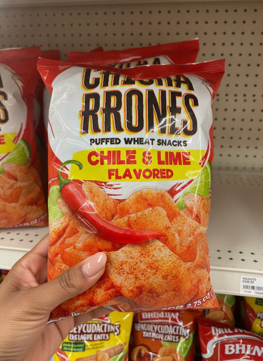 CHICHARRONES PUFFED WHEAT SNACKS CHILE & LIME FLAVORED