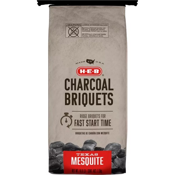 H-E-B Texas Mesquite Charcoal Briquets, 16 lb