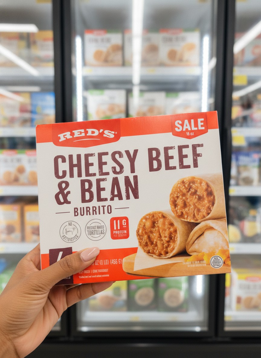 RED'S CHEESY BEEF & BEAN BURRITO