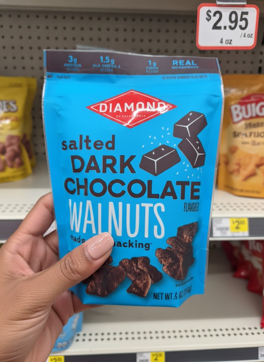 Diamond Salted Dark Chocolate Walnuts