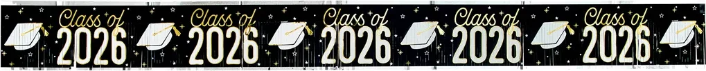 2026 Graduation Foil Fringe Banner Décor