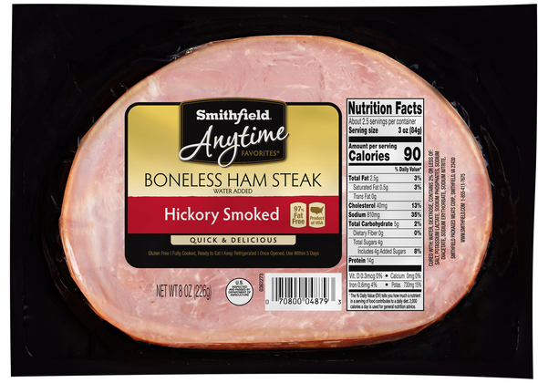 Smithfield Anytime Favorites Boneless Hickory Smoked Ham Steak